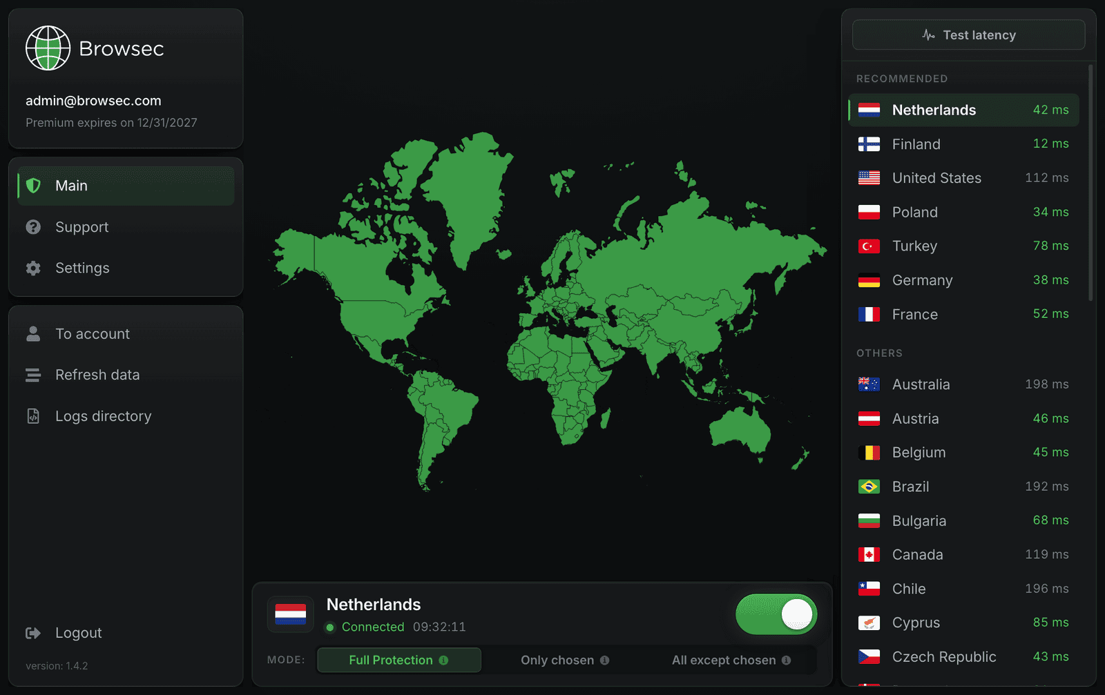 Browsec VPN desktop app for Windows, macOS, and Linux
